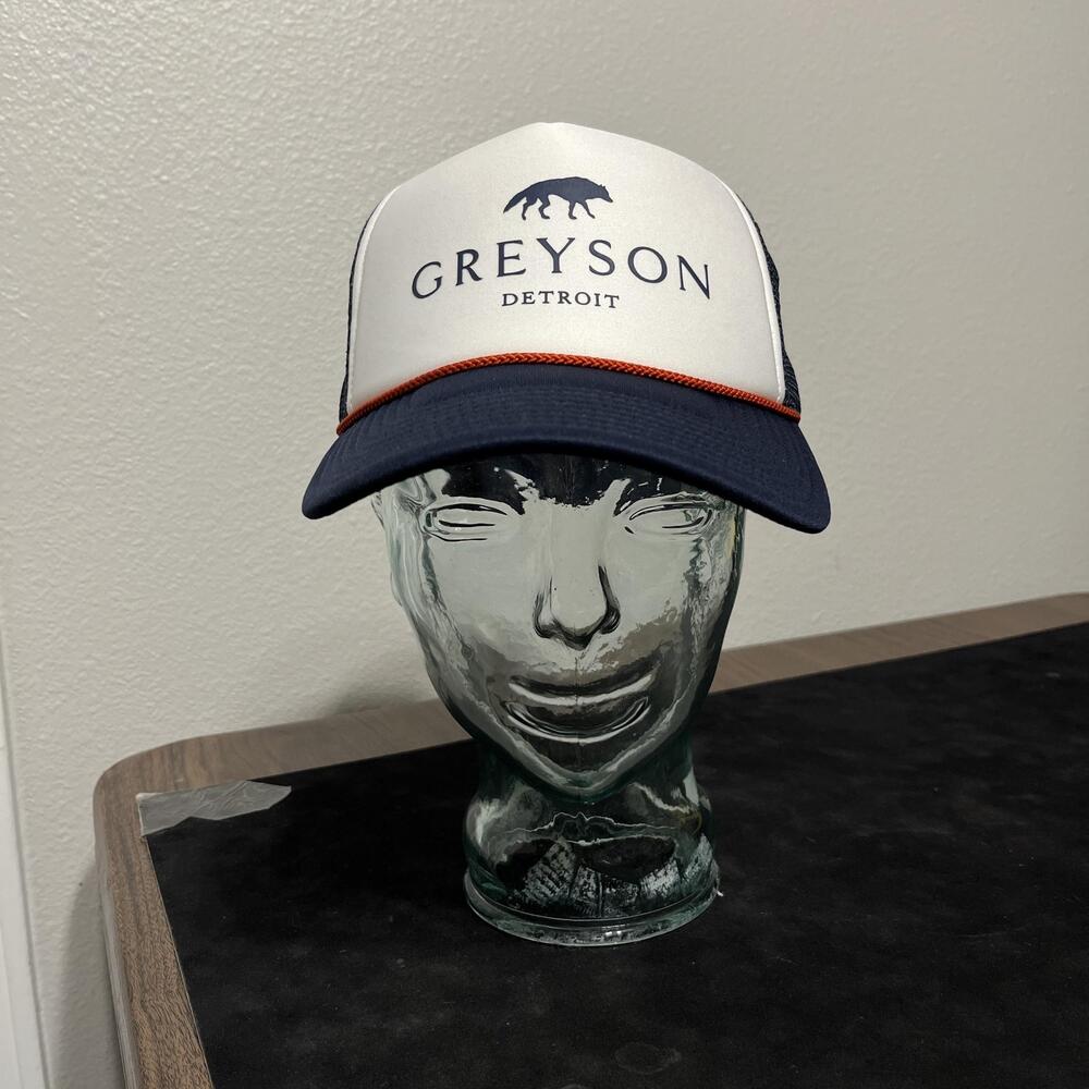 Greyson Hat Cap Snap Back Mens One Size Blue Detroit Trucker Mesh Arctic